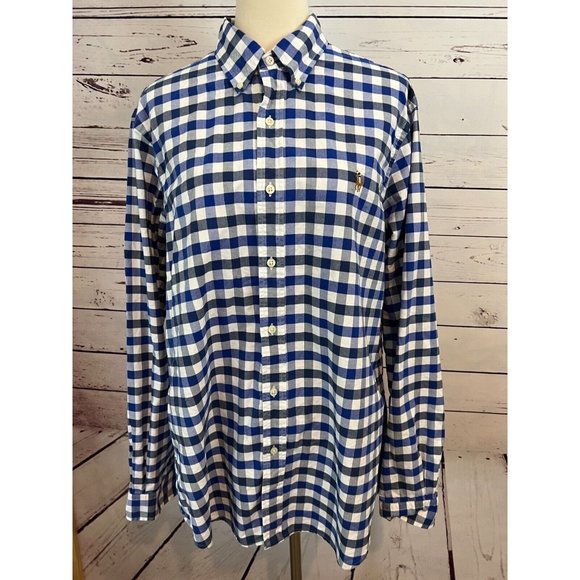 Polo Ralph Lauren Other - Ralph Lauren Polo Button front Long sleeve shirt Large Classic Fit Blue Plaid